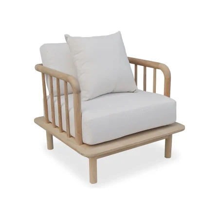 Sillón Namira en madera de teca hecho a mano asiento 45cm 80x80x80cm - Moycor - 6397002MYC - foto-blanco