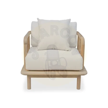 Sillón Namira en madera de teca hecho a mano asiento 45cm 80x80x80cm - Moycor - 6397002MYC - foto-secundaria-1