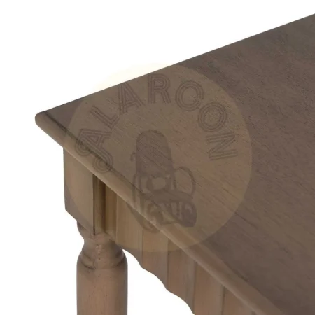 Mesa auxiliar marrón con tablero y cajones en DM y estructura de pino 36x36x71cm - Ixia - 640418IX - foto-secundaria-1