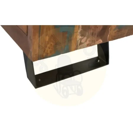 Consola Diamante Reciclado 2 cajones 2 puertas madera reciclada patas de hierro acabado multicolor patas negras estilo industrial 100x32x87cm - Giner y Colomer - 6425GYC - foto-secundaria-4