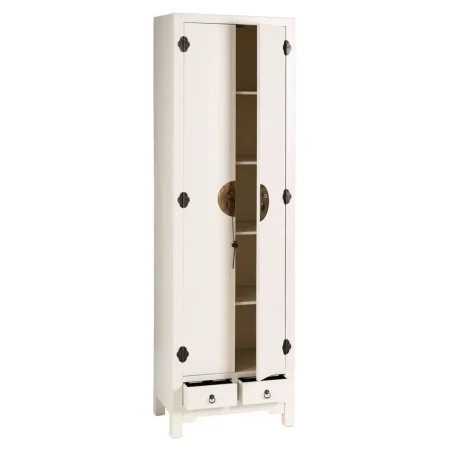 Armario 2 puertas y 2 cajones blanco en DM 55x33x185cm - Ixia - 64536IX - foto-blanco