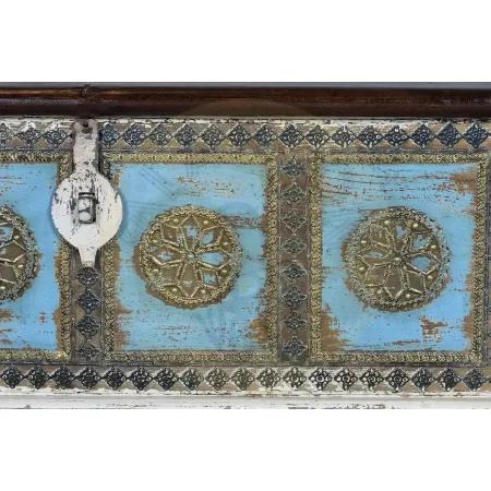 Baúl Ravoa en madera de mango tapa nogal detalles en bronce diseño artesanal 116x40x45cm - Giner y Colomer - 6497GYC - foto-secundaria-3