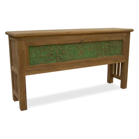 Consola Granada teca reciclada 1 puerta hecha a mano en madera maciza sostenible - Moycor - 6500615MYC - foto-blanco