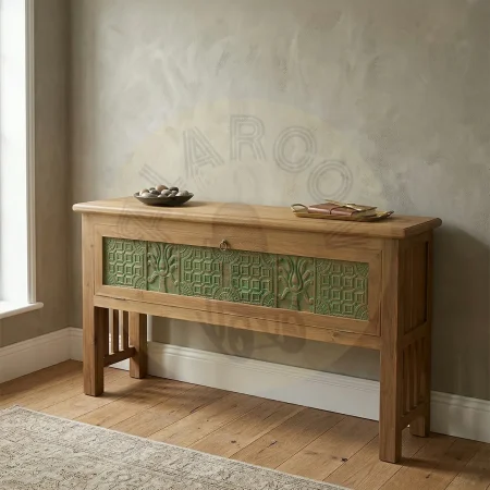 Consola Granada teca reciclada 1 puerta hecha a mano en madera maciza sostenible - Moycor - 6500615MYC - foto-secundaria-4