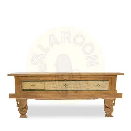 Consola Granada de teca reciclada 1 puerta madera maciza hecha a mano sostenible - Moycor - 6500623MYC - foto-secundaria-1