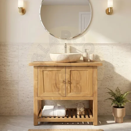 Mueble de baño Teka Cancún 2 puertas y 1 estante madera maciza - Moycor - 650090MYC - foto-secundaria-7