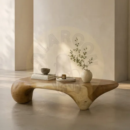 Mesa de centro en madera de suar natural hecha a mano 150x35x75cm - Moycor - 654005MYC - foto-secundaria-4