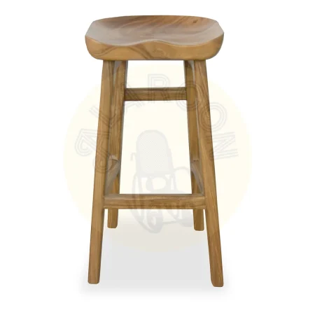 Taburete de bar en madera de suar hecho a mano 41x80x41cm - Moycor - 654006MYC - foto-secundaria-1