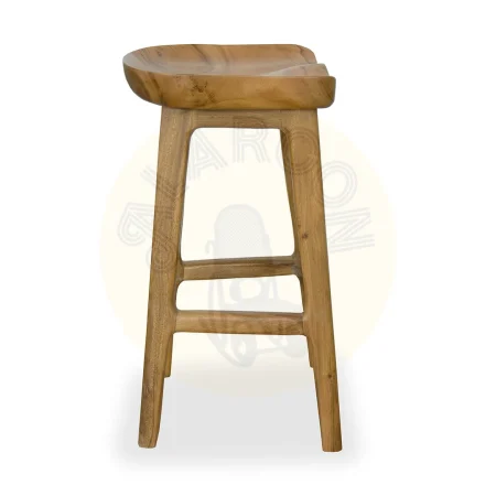 Taburete de bar en madera de suar hecho a mano 41x80x41cm - Moycor - 654006MYC - foto-secundaria-2