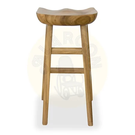 Taburete de bar en madera de suar hecho a mano 41x80x41cm - Moycor - 654006MYC - foto-secundaria-3