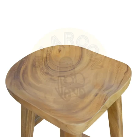 Taburete de bar en madera de suar hecho a mano 41x80x41cm - Moycor - 654006MYC - foto-secundaria-4