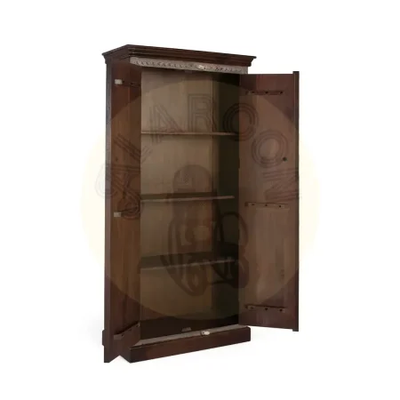 Armario Zero 2 puertas en madera de mango con detalles en bronce y estantes amplios 90x40x180cm - Giner y Colomer - 6556GYC - foto-secundaria-2