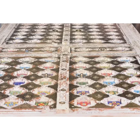 Armario Bakhra de madera de mango con detalles en azulejo y bronce 100x40x185cm - Giner y Colomer - 6572GYC - foto-secundaria-5