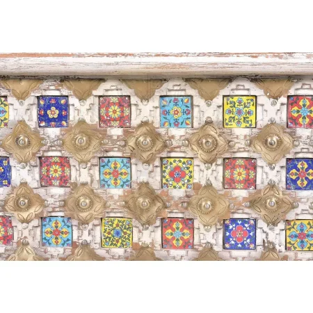 Baúl Bakhra en madera de mango con detalles en azulejo y bronce 80x40x46cm - Giner y Colomer - 6574GYC - foto-secundaria-4