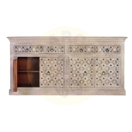 Aparador Bakhra natural en madera de mango maciza 190x42x92cm - Giner y Colomer - 6629GYC - foto-secundaria-2