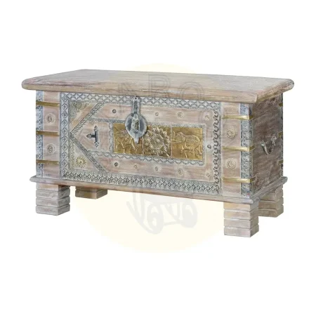 Baúl Veli en madera de mango con detalles en bronce 80x40x45cm - Giner y Colomer - 6643GYC - foto-secundaria-1