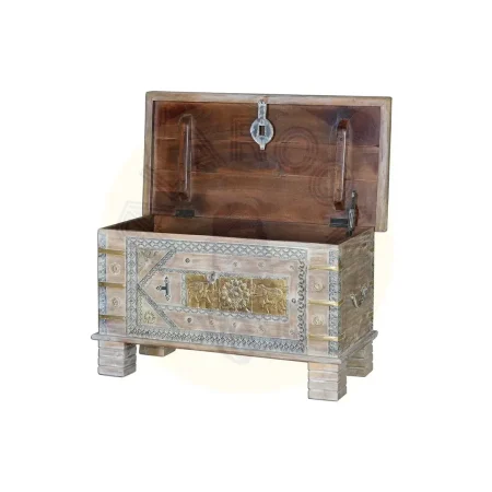 Baúl Veli en madera de mango con detalles en bronce 80x40x45cm - Giner y Colomer - 6643GYC - foto-secundaria-2
