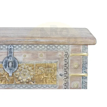 Baúl Veli en madera de mango con detalles en bronce 80x40x45cm - Giner y Colomer - 6643GYC - foto-secundaria-4