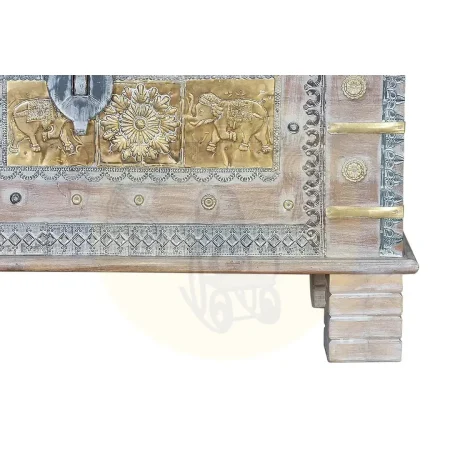 Baúl Veli en madera de mango con detalles en bronce 80x40x45cm - Giner y Colomer - 6643GYC - foto-secundaria-5