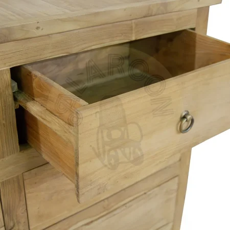 Cómoda de madera maciza de teca reciclada con 6 amplios cajones acabado natural 114x45x80cm - Moycor - 6681601MYC - foto-secundaria-4