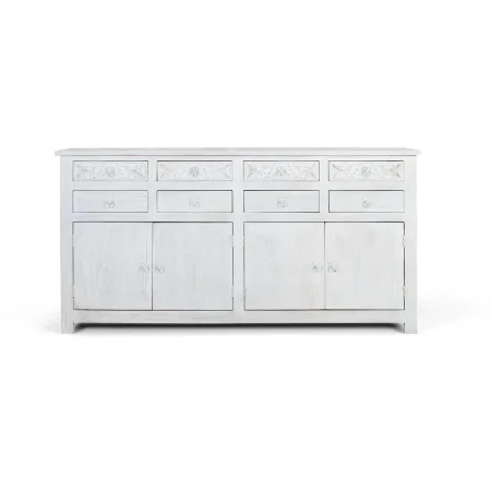 Aparador Lahore 4 puertas 8 cajones madera de mango maciza acabado artesanal elegante 200x44x100cm - Giner y Colomer - 6683GYC - foto-blanco