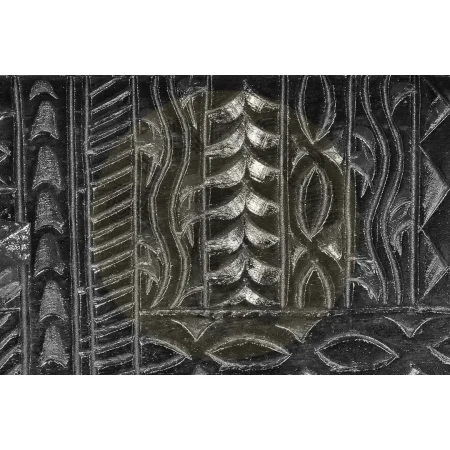 Consola Jeroglifico en madera de mango tallada con base metálica negra y 2 cajones 120x30x76cm - Giner y Colomer - 6719GYC - foto-secundaria-3