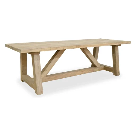 Mesa de comedor Orlando en teka natural madera maciza hecha a mano - Moycor - 6740111MYC - foto-blanco