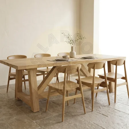 Mesa de comedor Orlando en teka natural madera maciza hecha a mano - Moycor - 6740111MYC - foto-secundaria-5