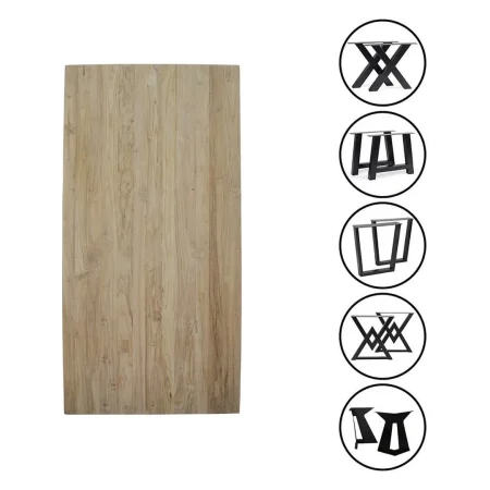 Tablero para mesa teka maciza natural hecho a mano 5cm - Moycor - 674251MYC - foto-blanco