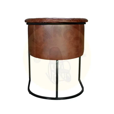 Sillón Bitonto tapizado en piel marrón con estructura de hierro y asiento y respaldo acolchados 62x60x76cm - Giner y Colomer - 6747GYC - foto-secundaria-2