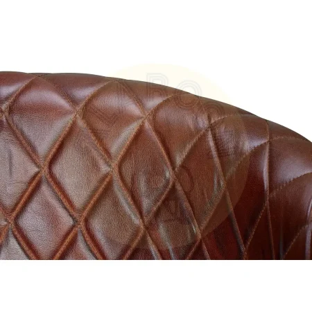 Sillón Bitonto tapizado en piel marrón con estructura de hierro y asiento y respaldo acolchados 62x60x76cm - Giner y Colomer - 6747GYC - foto-secundaria-4