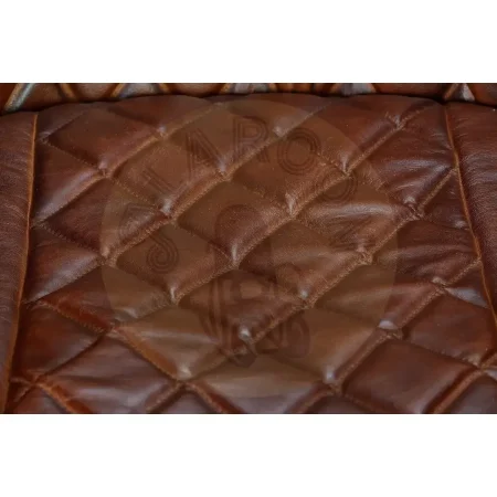 Sillón Bitonto tapizado en piel marrón con estructura de hierro y asiento y respaldo acolchados 62x60x76cm - Giner y Colomer - 6747GYC - foto-secundaria-5