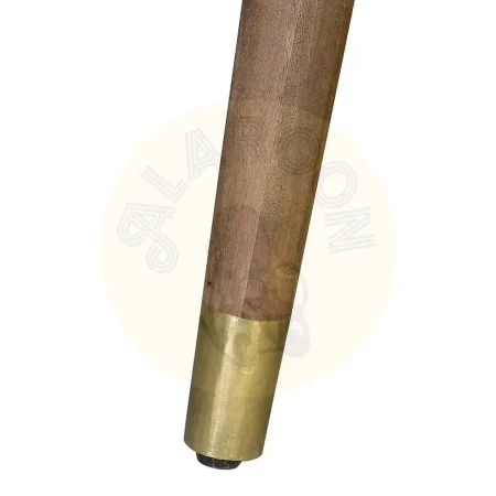 Escritorio Savana madera de mango marrón con detalles en bronce 2 cajones patas revestidas estilo contemporáneo 130x50x76cm - Giner y Colomer - 6763GYC - foto-secundaria-4