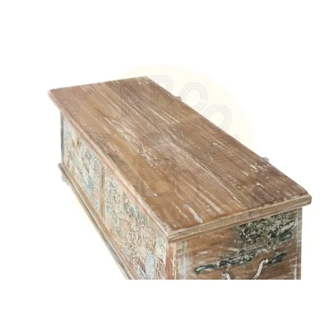 Baúl Volterra en madera de mango y reciclada multicolor acabado artesanal gran capacidad de almacenaje 105x42x40cm - Giner y Colomer - 6782GYC - foto-secundaria-4