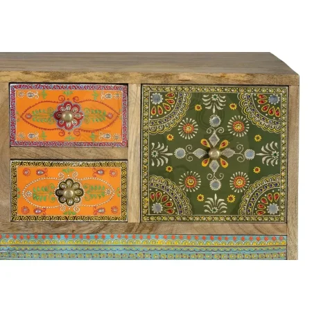 Cómoda Tours 14 cajones en madera de mango multicolor con detalles pintados a mano estilo artesanal 120x40x90cm - Giner y Colomer - 6797GYC - foto-secundaria-2
