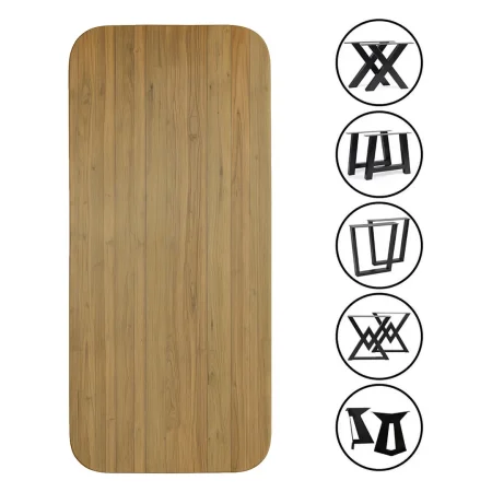 Tablero de mesa Tribeca teca hecho a mano en madera maciza - Moycor - 6882022MYC - foto-blanco