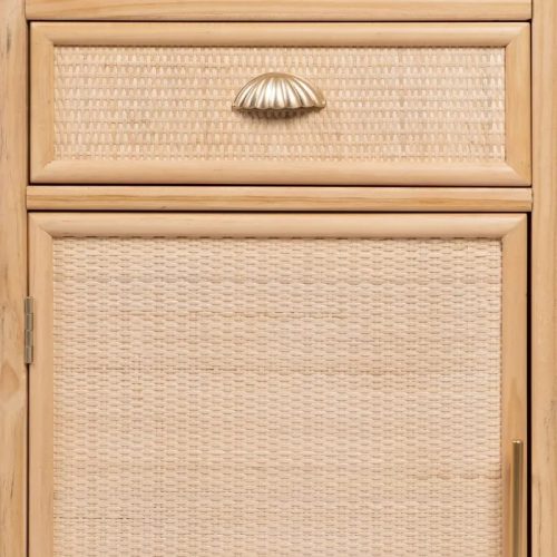 VITRINA NATURAL MADERA DM DECORACIÓN 47 X 34 X 170 CM IXIA