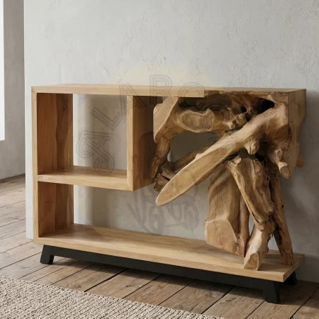 Consola teka raíz combinada hecha a mano con productos naturales - Moycor - 706304MYC - foto-secundaria-5