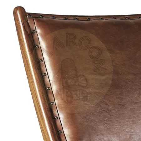 Sillón plegable en mindi y piel 65x77x75cm - Moycor - 723200MYC - foto-secundaria-4