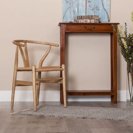 SILLA NATURAL MADERA DE OLMO DECORACIÓN 56 X 48 X 78 CM IXIA