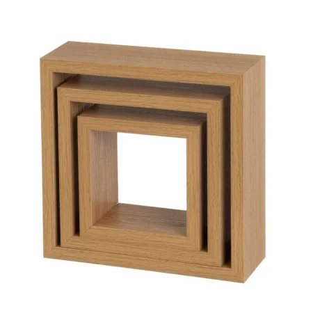 Set de 3 estantes en MDF roble miel 25x25x9cm - Ixia - 807176IX - foto-blanco
