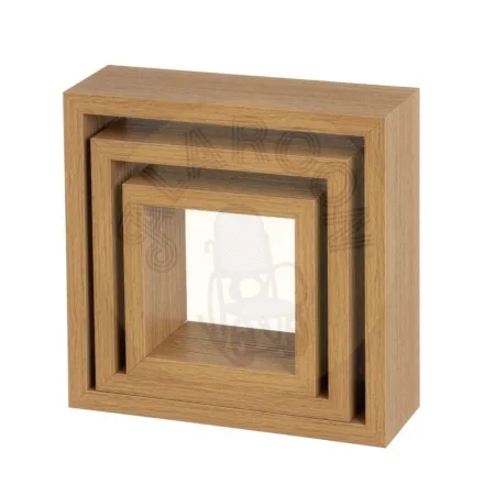 Set de 3 estantes MDF roble miel 25x25x9cm - Ixia - 807176IX - foto-secundaria-2