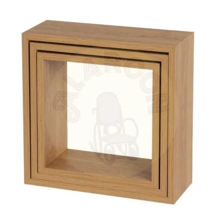 Set de 3 estantes MDF roble miel laminado en PVC 30x30x12cm - Ixia - 807601IX - foto-secundaria-2