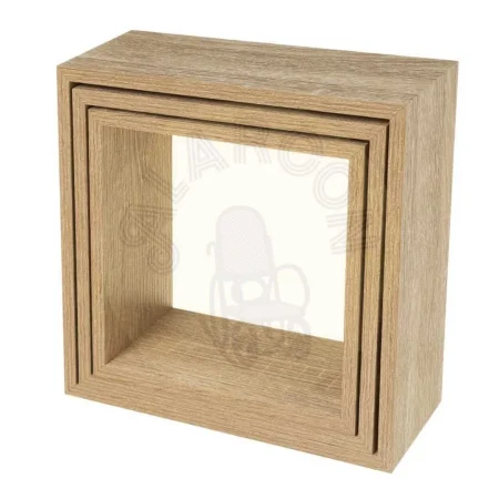 Set de 3 estantes MDF roble claro 30x30x12cm - Ixia - 807608IX - foto-secundaria-1