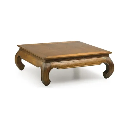 Mesa de centro artesanal en mindi con patas de diseño 100x100x40cm - Moycor - 8600110MYC - foto-blanco