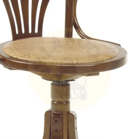 Silla giratoria de roble y ratán 62x52x78cm - Moycor - 8659020MYC - foto-secundaria-2