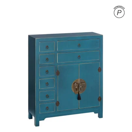 Mueble auxiliar azul en DM estilo oriental 73x26x90cm - Ixia - 90956IX - foto-blanco
