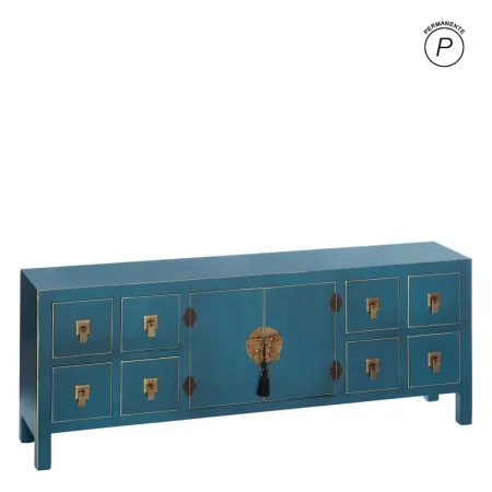 Mueble 8 cajones en DM color azul estilo oriental colección Oriente 130x24x50.50cm - Ixia - 90958IX - foto-blanco