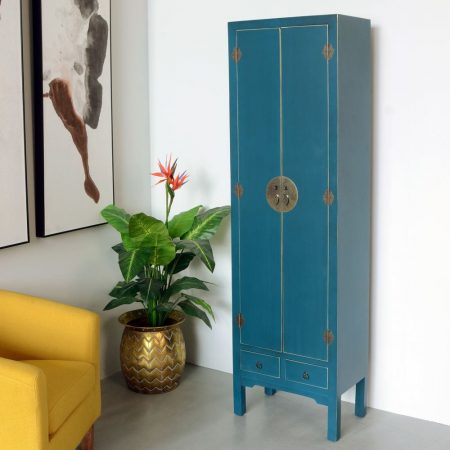 ARMARIO 2 PUERTAS Y 2 CAJONES AZUL DM 55 X 33 X 185 CM IXIA