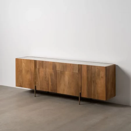 APARADOR BLANCO NATURAL MÁRMOL MADERA 200 X 41 X 71 CM-1